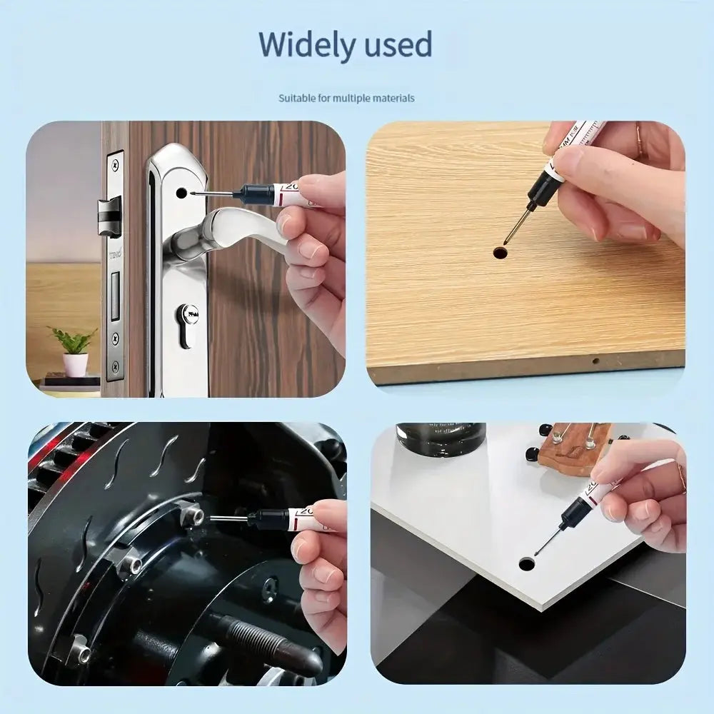 Ten Piece Set Multi Purpose Long Nib Marker Pens For 20mm Deep Hole Metal Perforating Waterproof Woodworking Decor Tool