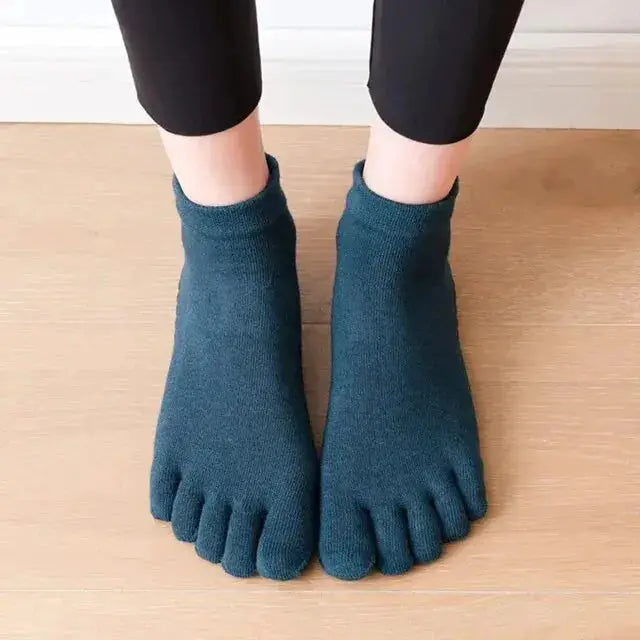 Breathable Women Pilates Socks Five Toe Silicone Non Slip Yoga Socks For Ballet Dance And Fitness Cotton Socks