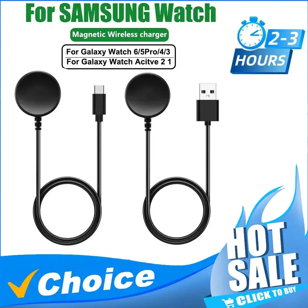 Simples Market two-pack USB-C magnetic wireless charger for Samsung Galaxy Watch series, black