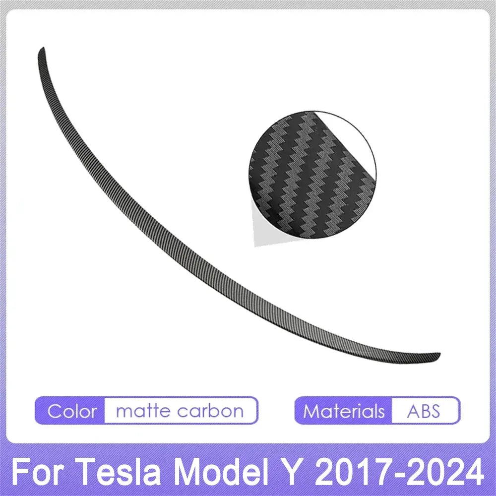 Rear spoiler for Tesla Model Y 2017-2024 by Simples Market in matte carbon ABS