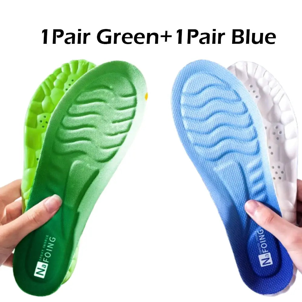 4D Cloud Technology Insoles For Shoes PU Memory Foam Breathable Cushioned Shock Absorption Arch Support For Running