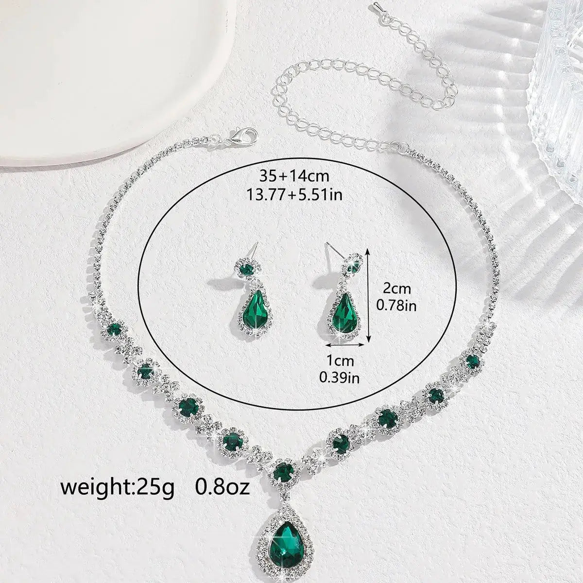 Water Droplet Necklace And Earrings Set Elegant Two Piece Jewelry Gift For Girlfriend And Best Friend Birthday Surprise