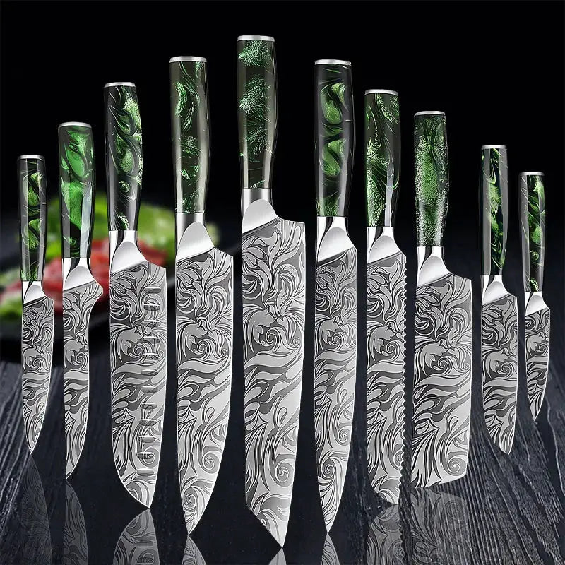 Hikari Japanese Laser Damascus Kitchen Knife Versatile Utility Chef Knife for Meat Fruit Bread Vegetables