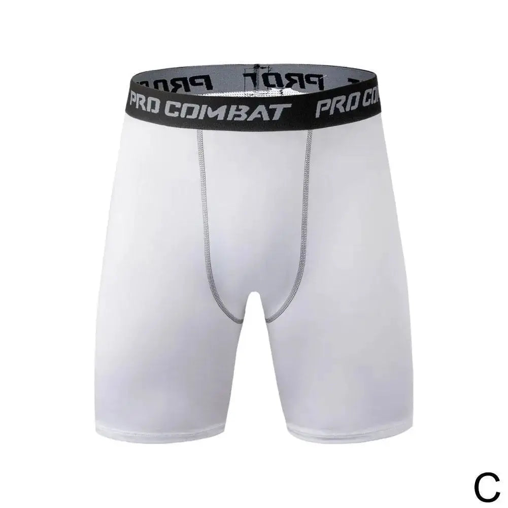 Men's bodybuilding shorts white with black Pro Combat waistband, Simples Market