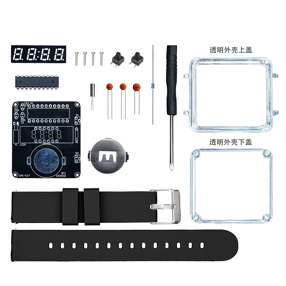 CircuitForge LED DIY Electronic Watch Kit Digital Tube Clock For Soldering Enthusiasts Wearable Timepiece