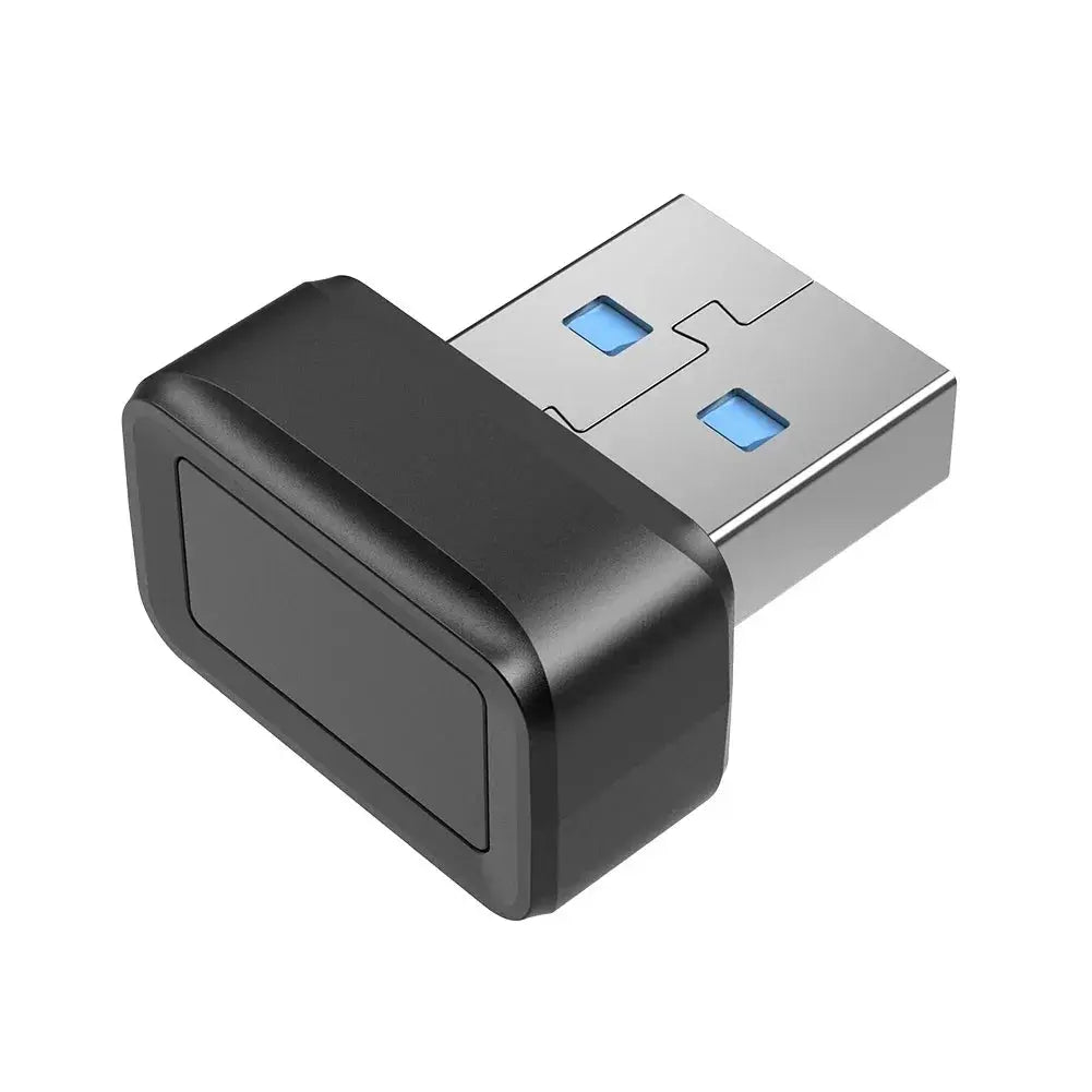 USB fingerprint reader dongle with black housing and silver USB-A connector