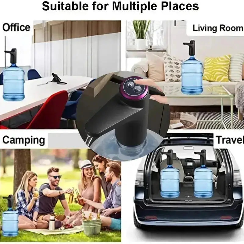 Portable 5 Gallon Water Dispenser with USB Charging and Automatic Pump for Home Office and Outdoor Use