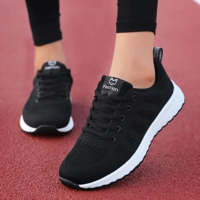 NovaStride Women Platform Running Shoes With Breathable Mesh Upper For Comfort And Stability