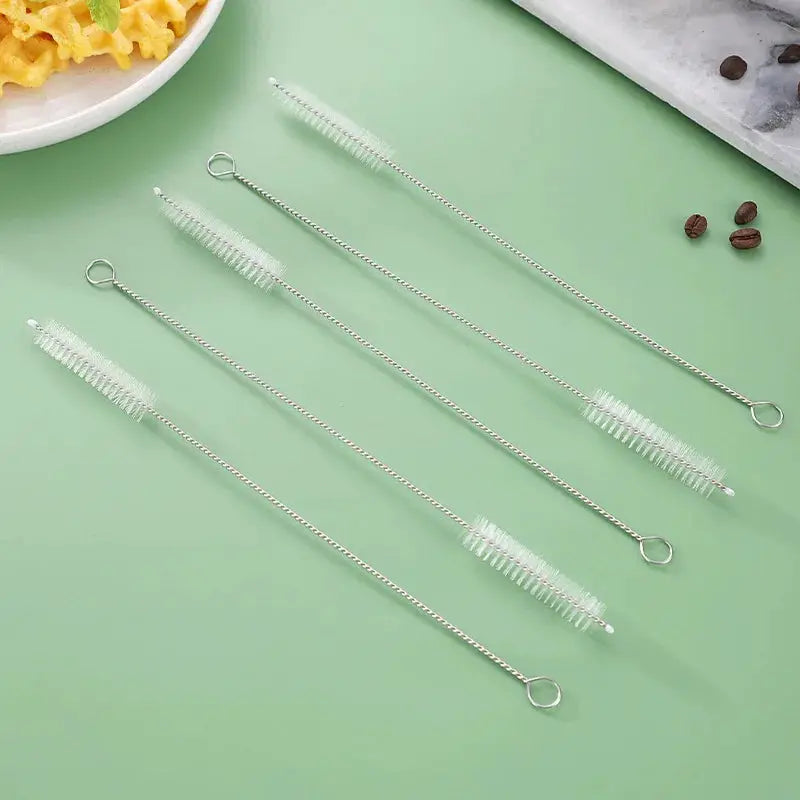 Simples Market drinking straw cleaning brush kit; six long stainless steel brushes with nylon bristles
