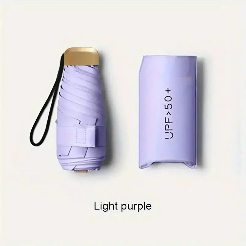 Ultra Light UV Protection Umbrella Compact Foldable Design Stainless Steel Handle For Sun And Rain 190T Canopy