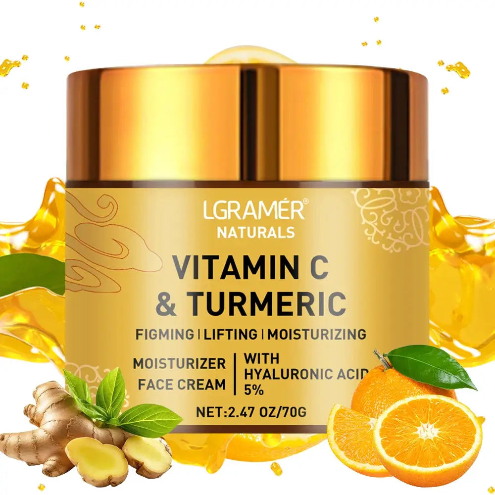 Turmeric Vitamin C Retinol Face Cream With Hyaluronic Acid For Hydrating Firming Brightening Anti Aging Skincare