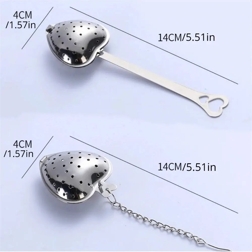 Heart Shaped Tea Strainer Fine Mesh Stainless Steel Tea Infuser For Loose Leaf Tea Makers Kitchen Accessories