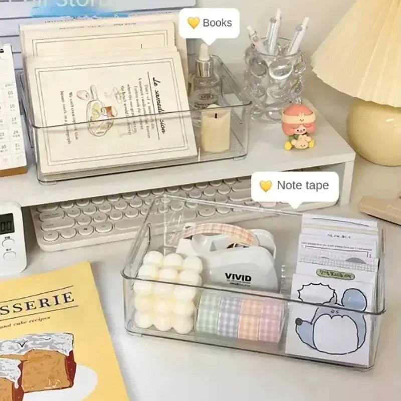 Acrylic Storage Box Transparent Cosmetic Organizer For Desktop And Dormitory Use Ideal For Skincare Masks