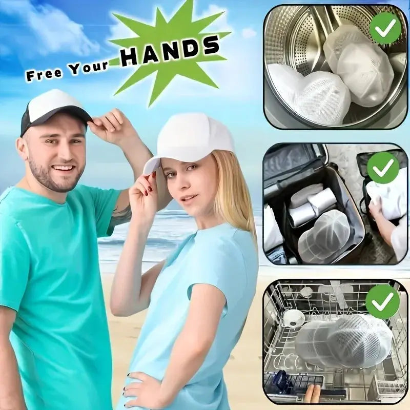 Hat Cleaning Cage For Washing Machines With Mesh Bag Hat Cleaner For Machine Washing And Shape Preservation