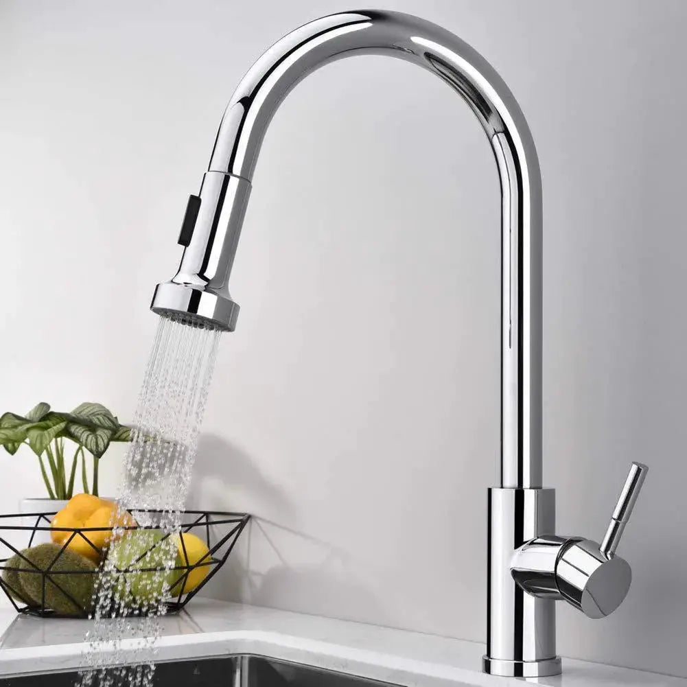 ABS kitchen faucet head replacement with pull-down chrome sprayer by Simples Market