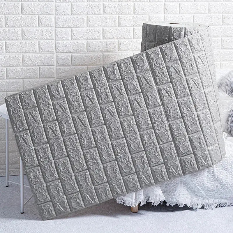70cm Self Adhesive 3D Brick Pattern Wallpaper Waterproof Wall Sticker For DIY Home Decoration
