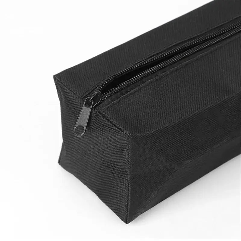 Small black Oxford cloth tool bag with zipper, handheld compact repair kit for quick storage