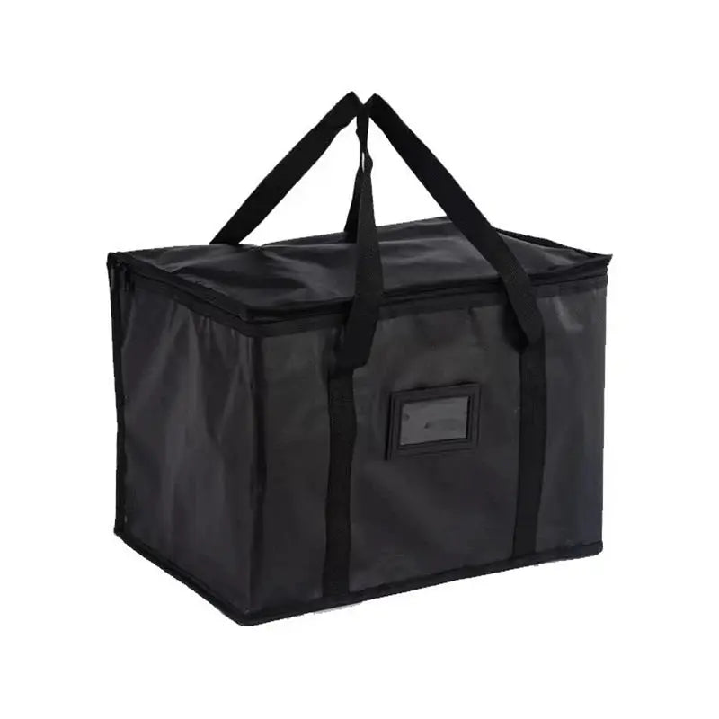 Simples Market insulated food delivery bag, portable large black thermal cooler with dual handles.