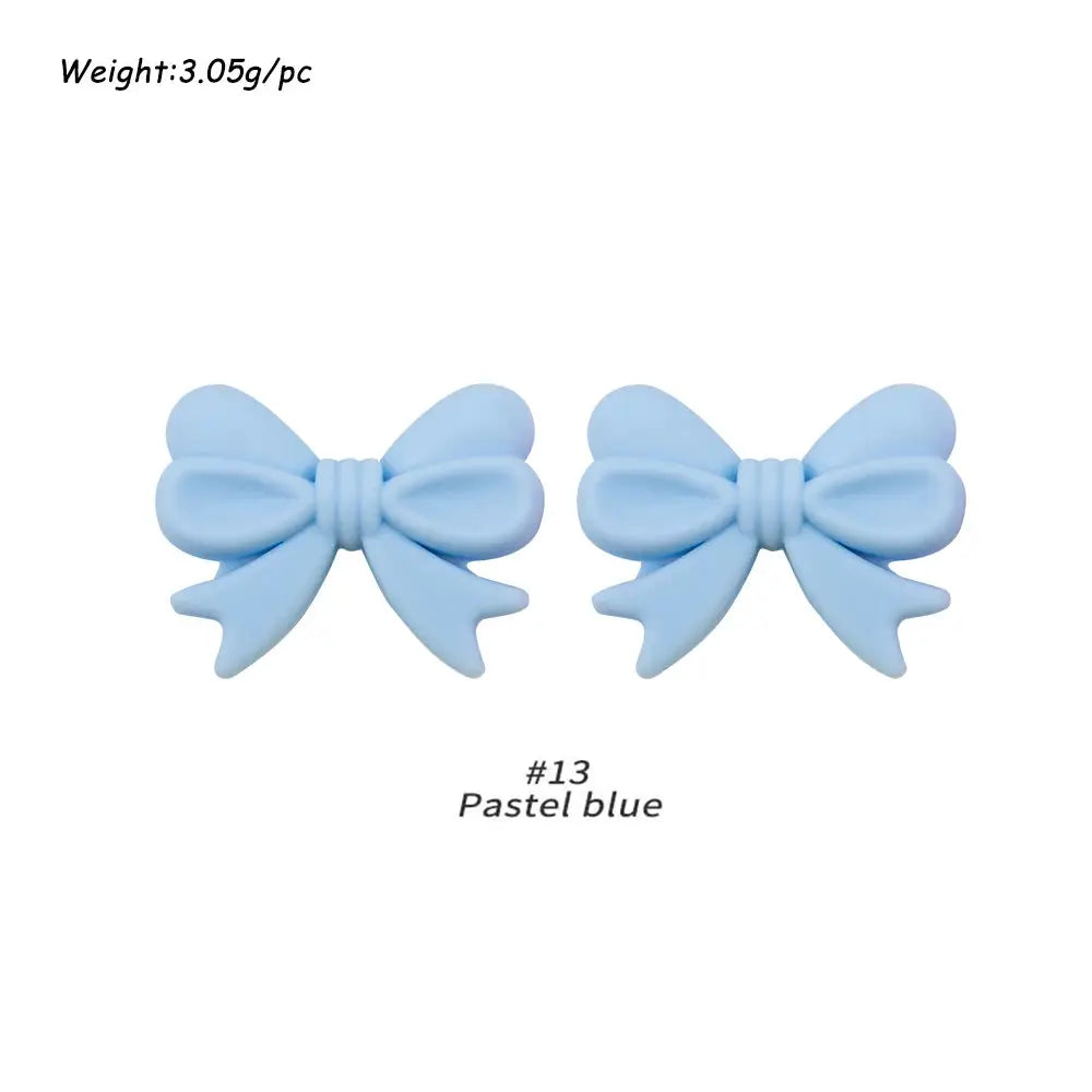 10Pcs Crown Bowknot Silicone Beads For Jewelry Making Diy Necklace Keychain Bracelet Craft Supplies