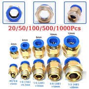 Pneumatic Fitting Air Connector Set PC4 PC6 PC8 PC10 PC12 Quick Connectors For 4 6 8 10 12 Mm Hose Fittings Inch Thread