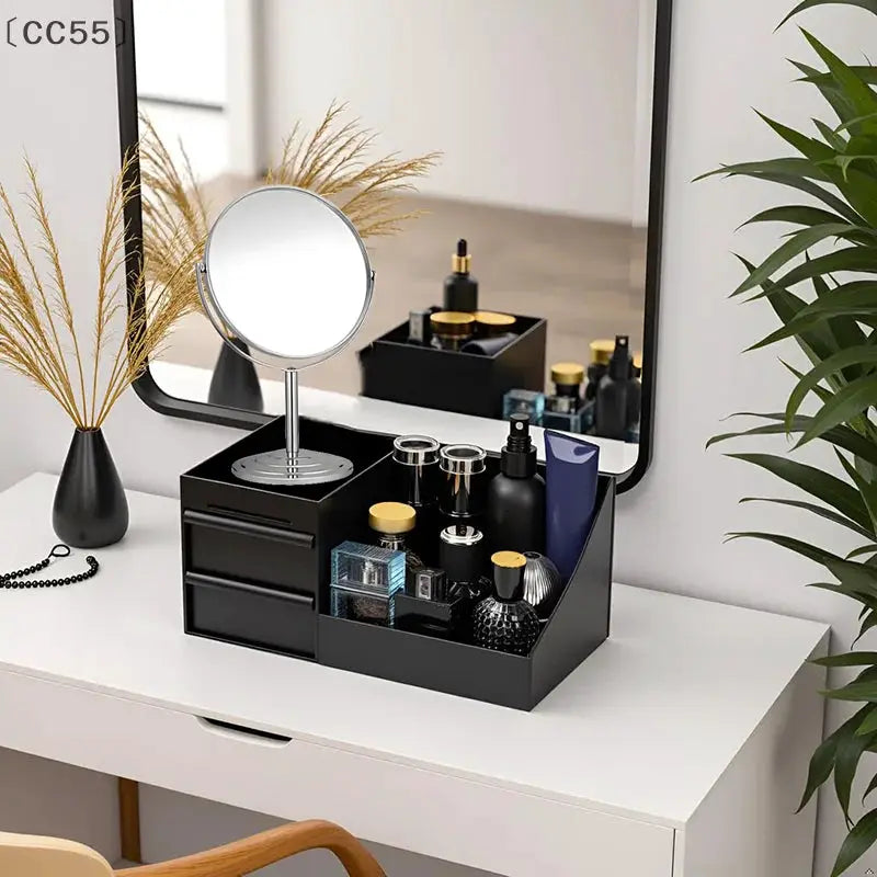 CC55 Cologne Organizer for Men and Dresser, Perfume Stand, Bathroom Countertop Organizer with Drawers