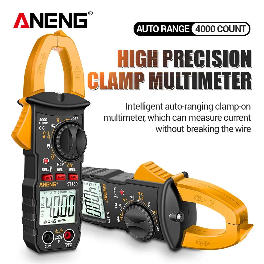 ANENG ST180 AC Current Clamp Meter Digital 4000 Counts Multimeter Capacitance NCV Ohm Ammeter Voltage Tester Car Amp