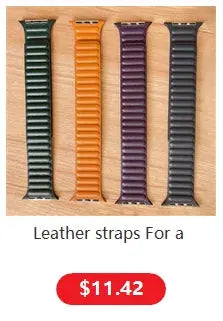 4-pack silicone magnetic Apple Watch bands in green, orange, purple, and black for 44–49mm models