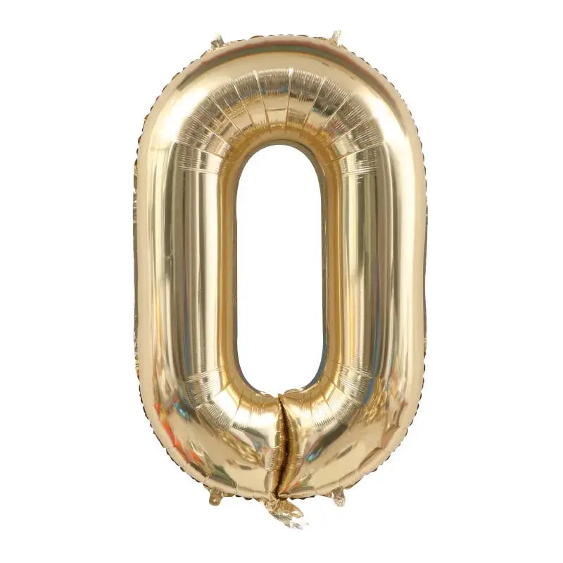 40 Inch White Gold And Light Gold Digital Foil Balloon For Girls Birthday Party Helium Ready Big Number 0 9