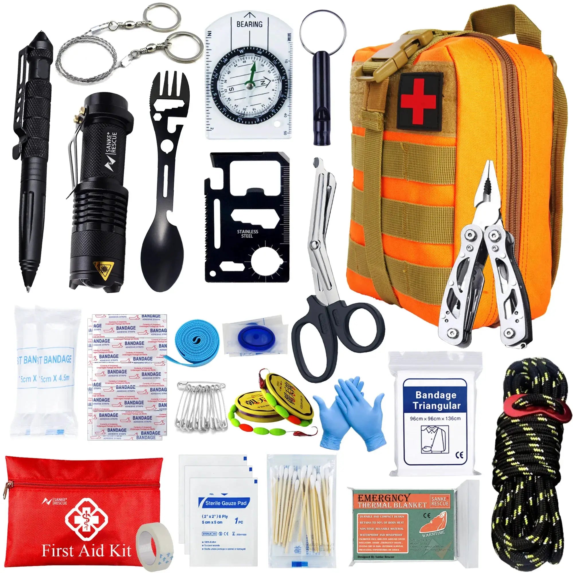 Tactical First Aid Kit For Car And Outdoor Survival MOLLE Pouch Medical Bag Self Defense EDC Gear For Camping Hiking