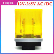Flashing beacon light for gate alarms, yellow lens, 12V-265V AC/DC