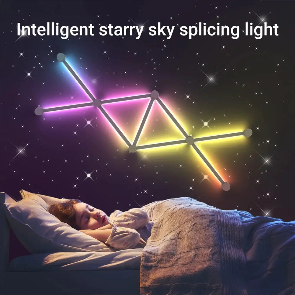 Splicing Light RGB Smart Wall Light by Simples Market; starry sky constellation LED decor for bedroom and Esports room
