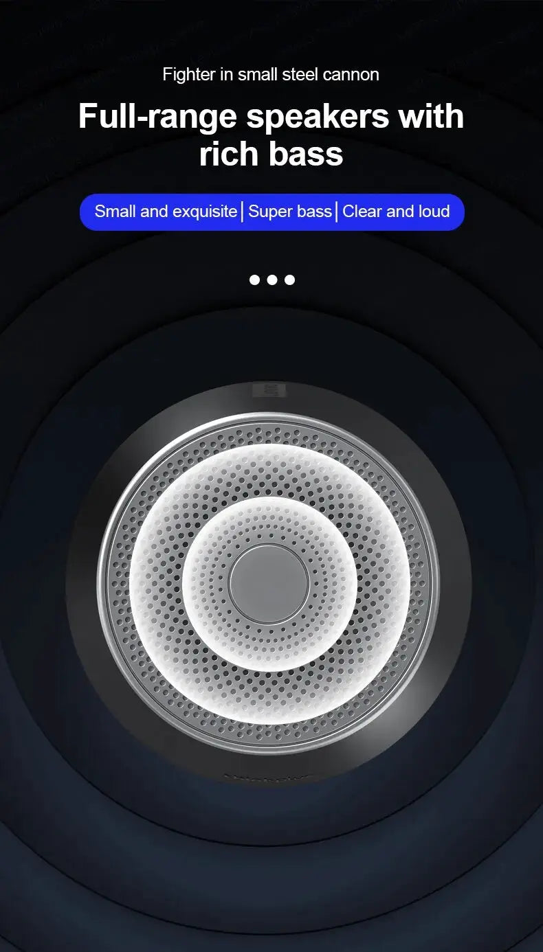 Lenovo K3 Pro Bluetooth speaker close-up with perforated metal grille, portable loudspeaker