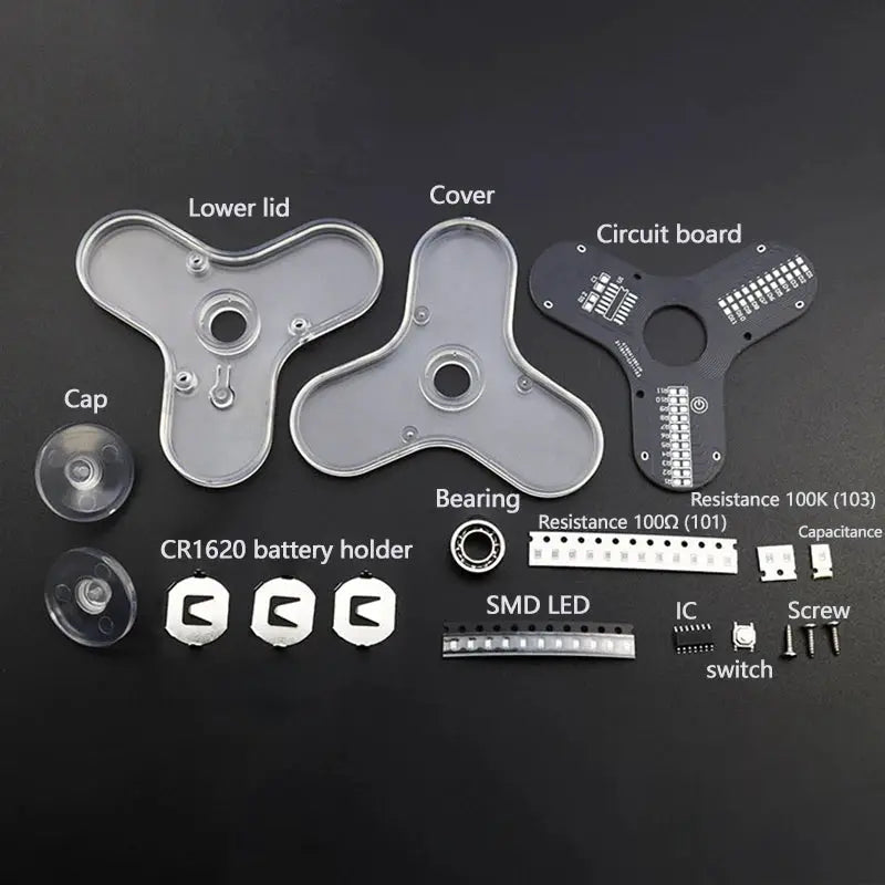 DIY Electronic Top Kit With LED Fingertip Gyro And Welding Components Circuit Board Assembly For Beginners