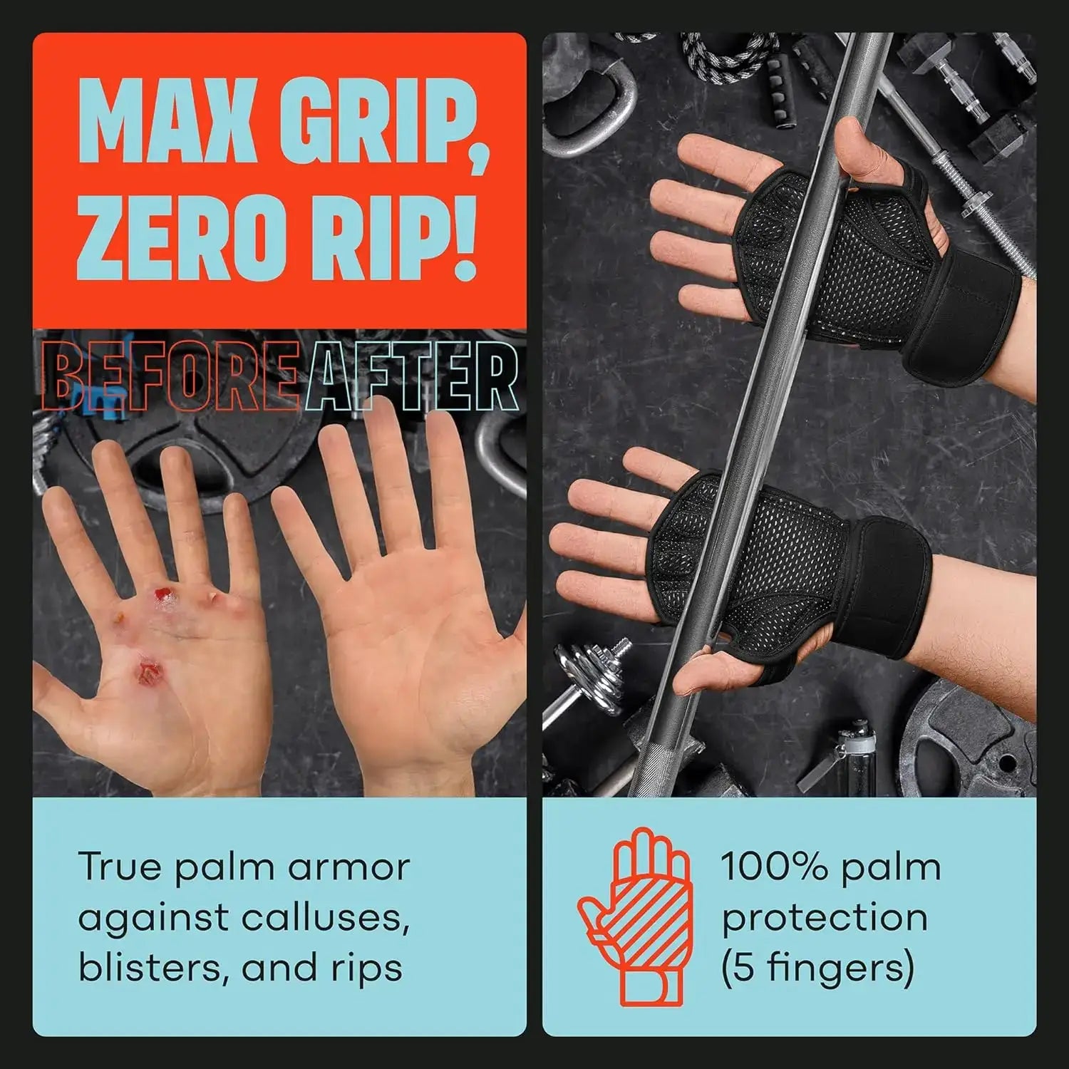 Unisex Training Gloves for Fitness Bodybuilding Weightlifting Gym Enhanced Grip Palm and Wrist Protection