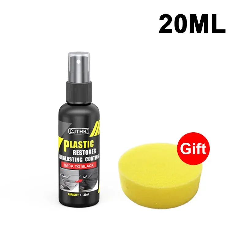 Car plastic restorer 20ml bottle with gift yellow sponge, CJTHK label