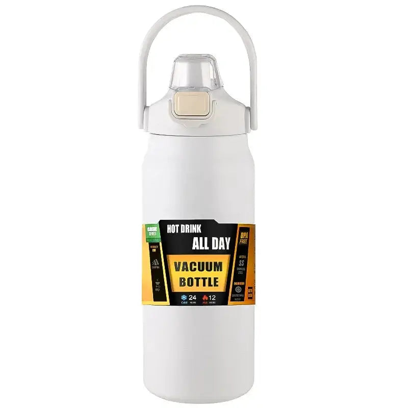 Outdoor Stainless Steel Vacuum Insulated Thermos Mug With Straw