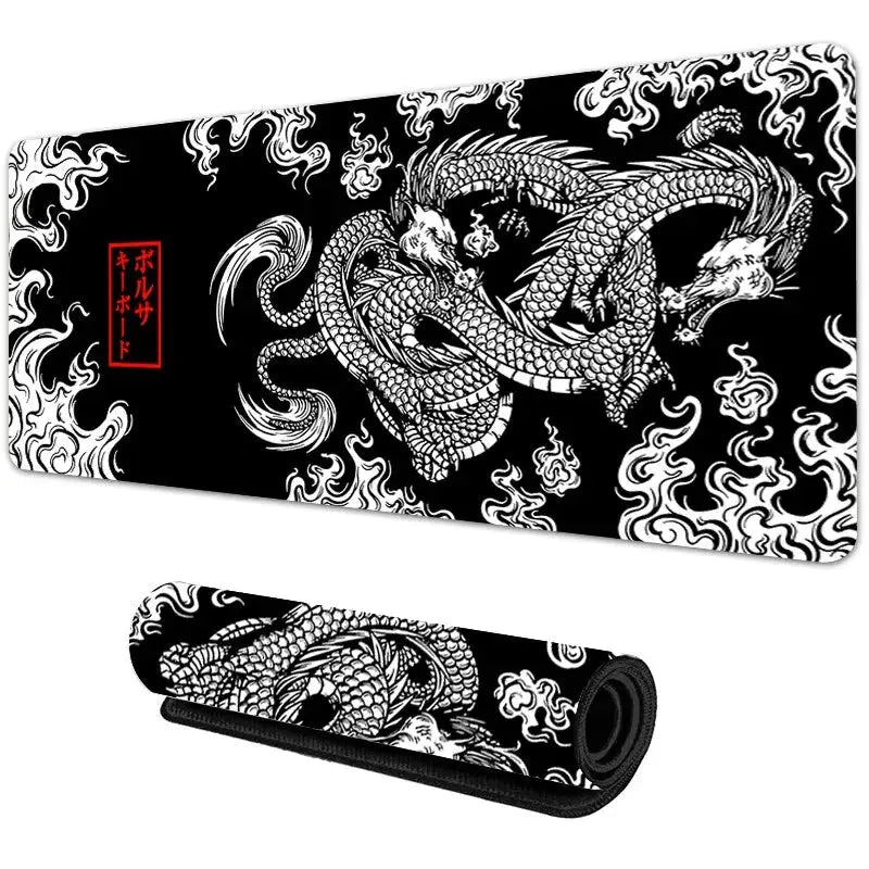 Japanese Dragon Large Gaming Mousepad Keyboard Desk Mat XXL Anime Dragon Pattern