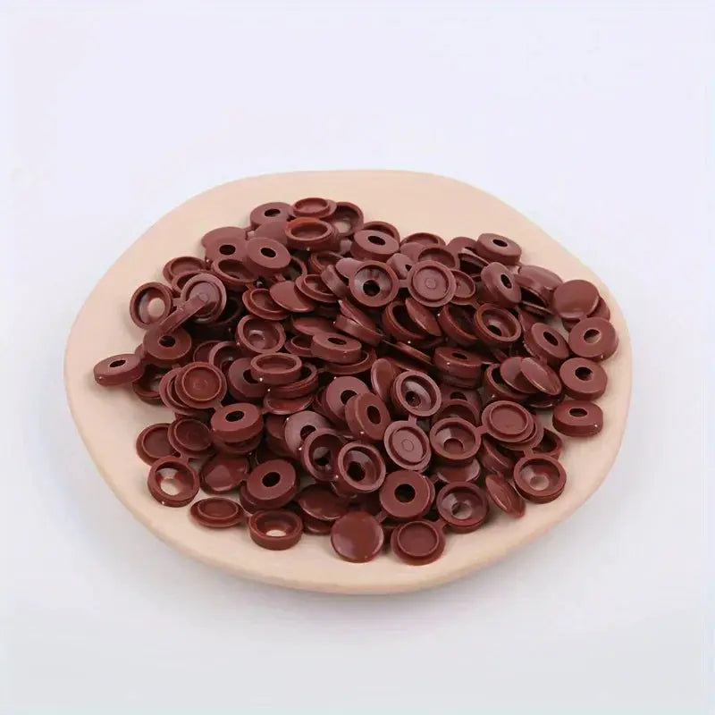 50 Pack Hinged Plastic Screw Covers Snap Over Caps For Furniture Decor And Woodworking Finish