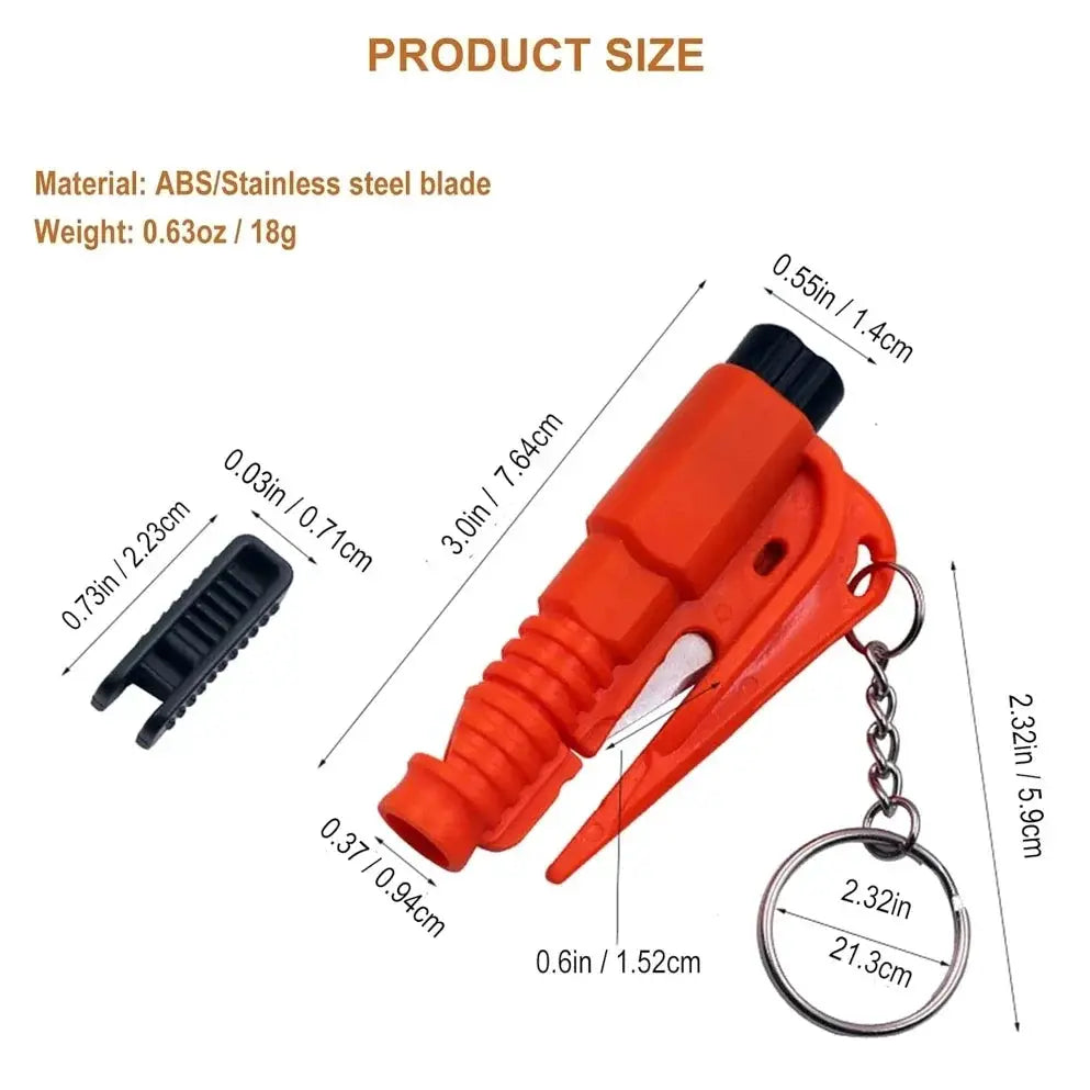 Safety Hammer With Rescue Whistle 2 In 1 Car Escape Tool Window Breaker And Seatbelt Cutter Compact Emergency Tool