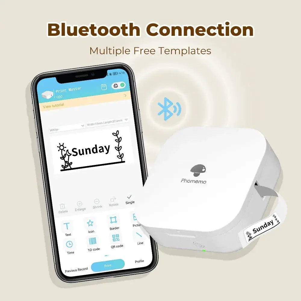 Phomemo Q30 Wireless Pocket Label Printer Thermal Sticker Maker