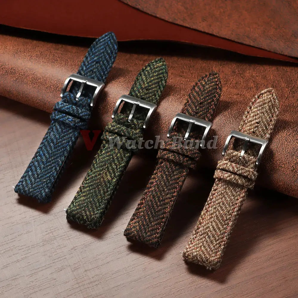HeritageForge Quick Release Weave Bracelet For Omega And Seiko Vintage Cowhide Tweed Nylon Strap 18mm 20mm 22mm