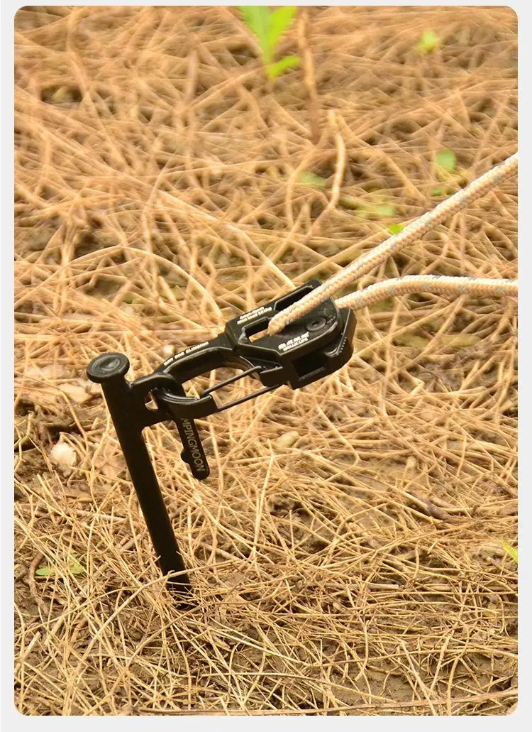 Simples Market black aluminum tent rope tensioner with stainless steel self-lock adjuster for 2–10 mm rope