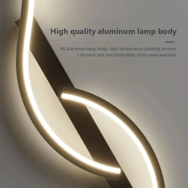 Modern LED wall lamp with circular aluminum frame and warm white light, minimalist bedroom lighting