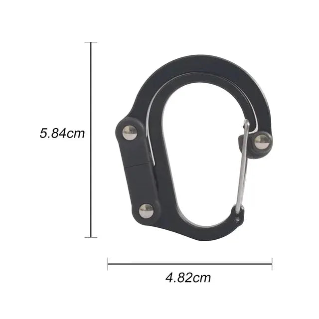 Camping Gear Clip Carabiner With Rotating Hook Non Locking Strong Clip For Hiking Fishing Travel Backpack