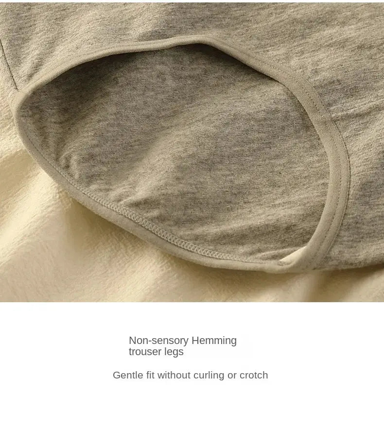 Simples Market 3-piece gray cotton high-waist women's panties set, breathable comfortable underwear