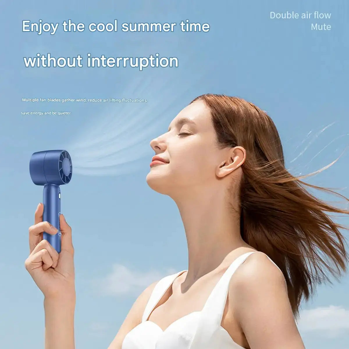 Turbo Handheld USB Rechargeable Mini Portable Fan With Desktop Stand For Outdoor Use And Long Lasting Battery