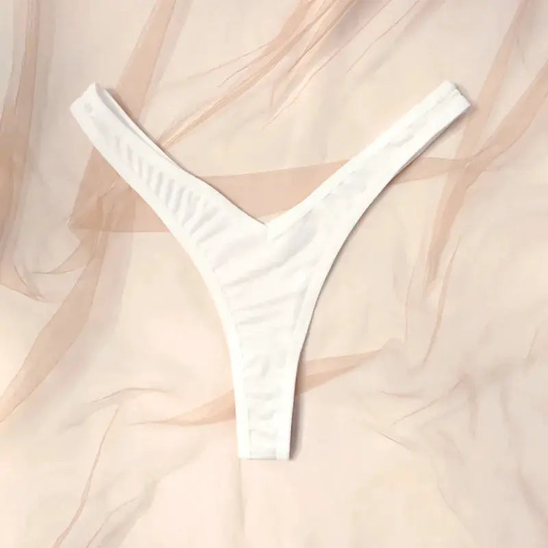 Simples Market white low-waist thong underwear for women