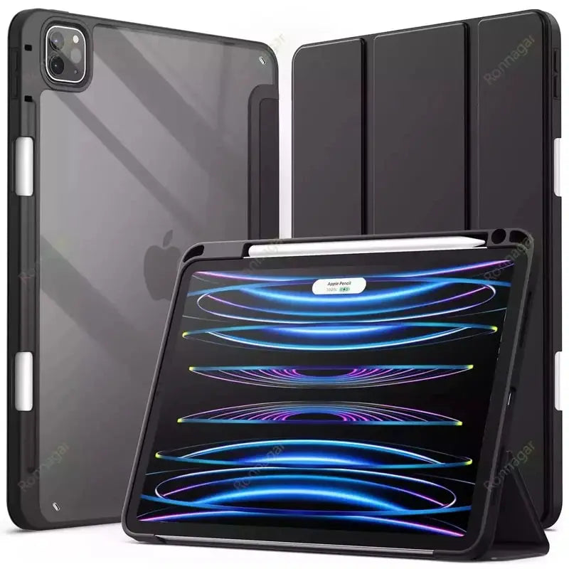 All iPad Models Smart Case With Auto Wake Sleep For Air And Pro Series 2013 Through 2026 Protection Shockproof Dustproof