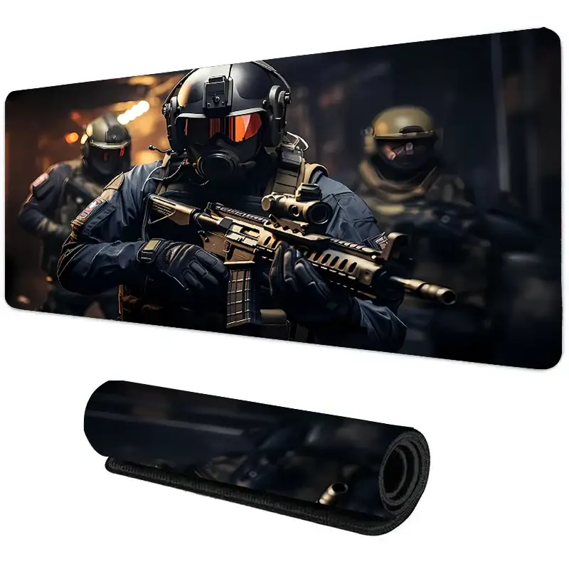 Grim Reaper Gaming Mouse Pad Hooded Skull Sniper Stealth Design Non Slip Rubber Base Desk Mat For Horror Esports PC