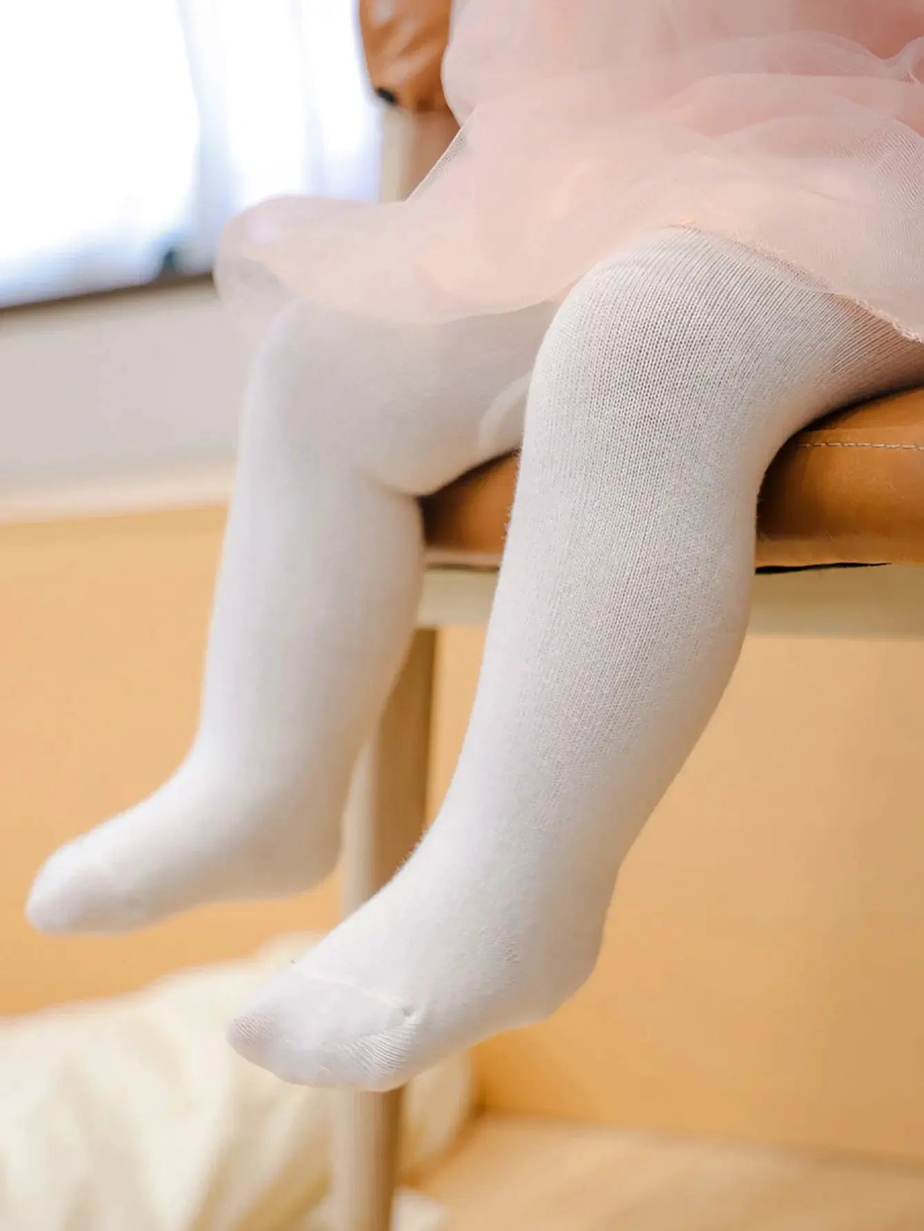 Infant Knitted Tights 1 Pair Traceable Cotton Leggings For Baby Girls 0 To 36 Months White Black